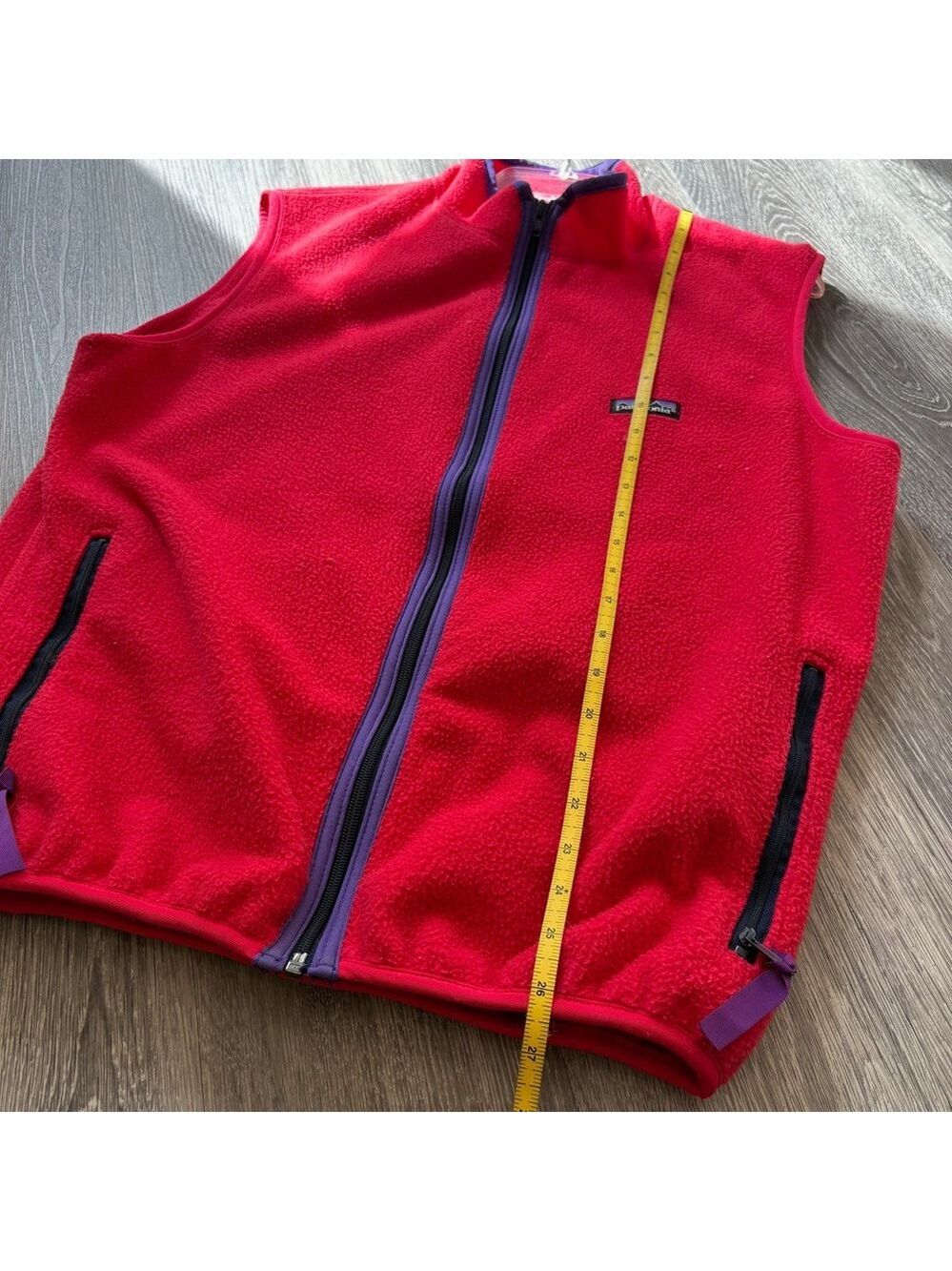 Patagonia Synchilla Red and Purple Fleece Vest Size XL - Picture 5 of 6